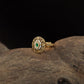 Antique Finger Ring with Symmetrical Floral Openwork and Fine Beaded Edge