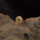 Floral Antique Finger Ring with Intricate Circular Work and Sculpted Centre