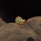Floral Antique Finger Ring with Sculpted Petals and Ornate Centre