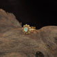 Floral Antique Finger Ring with Sculpted Petals and Ornate Centre