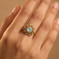 Floral Antique Finger Ring with Sculpted Petals and Ornate Centre