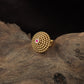 Antique Finger Ring Showcasing Repeating Beaded Elements in a Full Floral Design