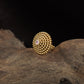 Antique Finger Ring Showcasing Repeating Beaded Elements in a Full Floral Design