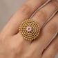 Antique Finger Ring Showcasing Repeating Beaded Elements in a Full Floral Design