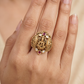 Lakshmi Antique Finger Ring with Ornate Oval Frame and Intricate Detailing