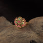 Traditional Antique Finger Ring Featuring Floral Openwork and Decorative Petals