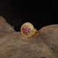 Ornate Flower Arrangement with Repeating Petals Antique Finger Ring