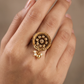 Antique Finger Ring Featuring Fine Sunburst Detailing and Floral Centre