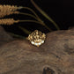 Lakshmi Antique Finger Ring with Sculpted Goddess Relief and Lotus Detailing