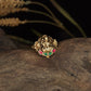 Lakshmi Antique Finger Ring with Sculpted Goddess Relief and Lotus Detailing