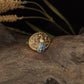 Peacock Antique Finger Ring with Sculpted Details and Floral Scrollwork