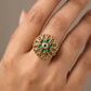 Antique Finger Ring Featuring Detailed Floral Layers and Traditional Ornamental Work