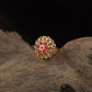 Antique Finger Ring Featuring Detailed Floral Layers and Traditional Ornamental Work