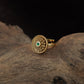 Antique Finger Ring with Detailed Rosette Centre and Textured Outer Frame