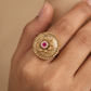 Sculpted Floral Centre with Intricate Border Work Antique Finger Ring