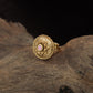 Sculpted Floral Centre with Intricate Border Work Antique Finger Ring