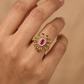 Traditional Antique Finger Ring with Rounded Petal Work and Fine Openwork