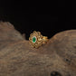 Traditional Antique Finger Ring with Rounded Petal Work and Fine Openwork