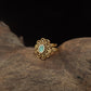 Traditional Antique Finger Ring with Rounded Petal Work and Fine Openwork