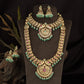 Antique Combo Jewellery Set with Sculpted Floral Work and Decorative Peacock Details