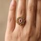 Antique Finger Ring with Oval Centre and Intricate Floral Scrollwork