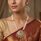 Floral Beads Necklace Set with Lotus-Inspired Pendant