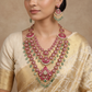 Floral Jadau Long Haara Combo Set with Cascading Rosettes