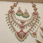 Floral Jadau Long Haara Combo Set with Cascading Rosettes