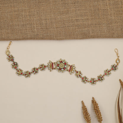 Heritage Jadau Shishphul with Floral Roundels