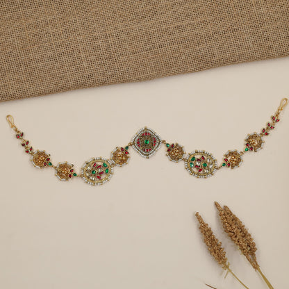 Rosette-Link Jadau Shishphul with Geometric Centre