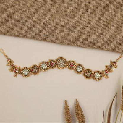 Jadau Paisley Shishphul with Floral Rosettes