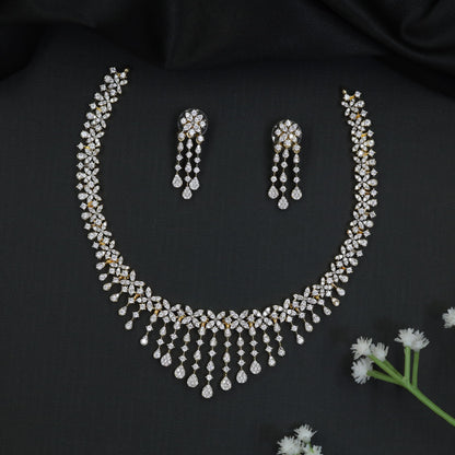 GJ Petal Garland Necklace Set with Teardrops