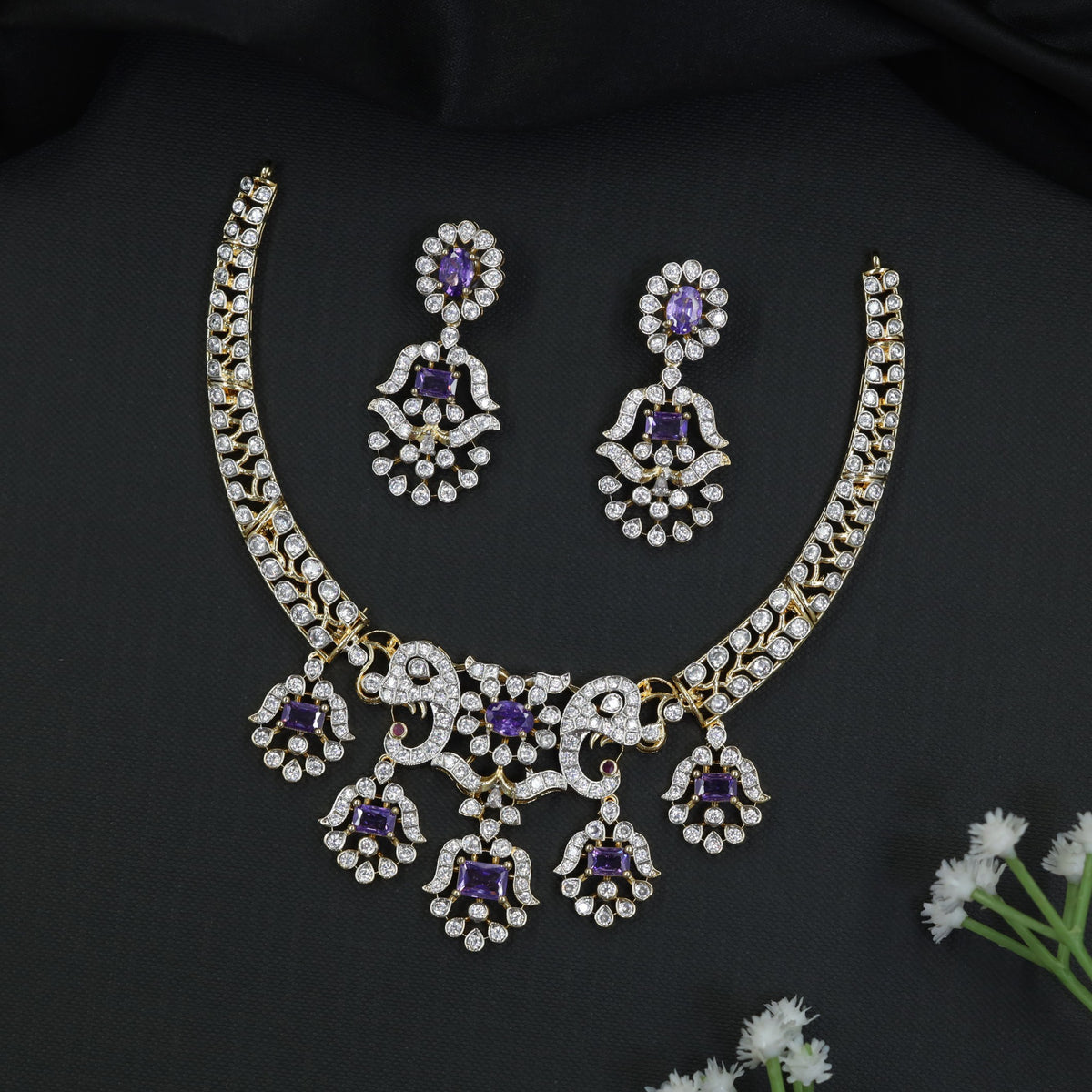GJ Ganesha Necklace Set with Bell Pendants