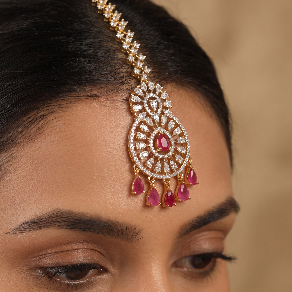 GJ Rosette Tikka with Teardrop Fringe