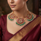 Jadau Floral Roundel Necklace with Curved Petal Work