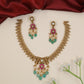 Festive Jadau Necklace with Intricate Leaf Panels