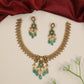 Festive Jadau Necklace with Intricate Leaf Panels