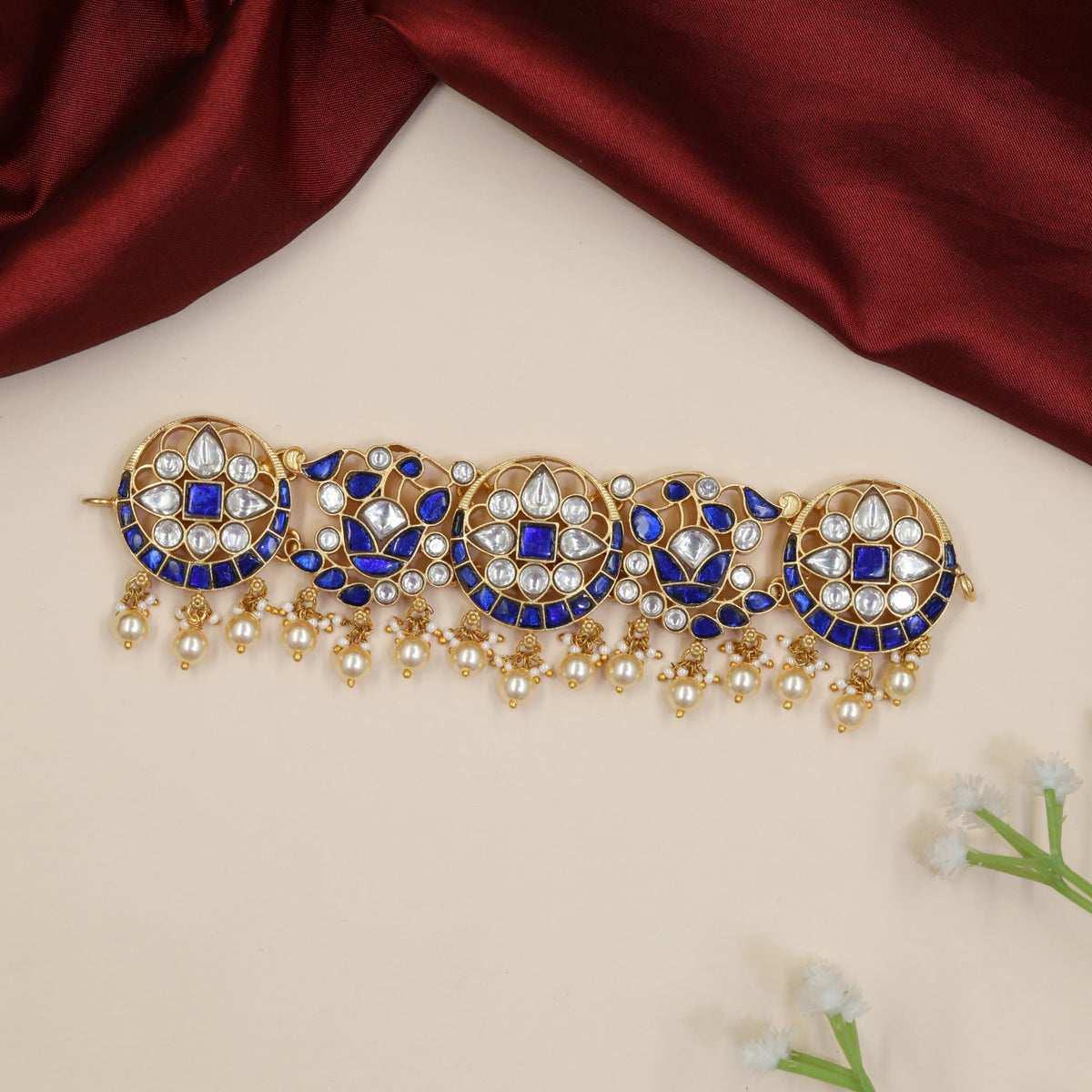 Classic Jadau Choker with Repeated Circular Panels