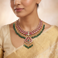 South Indian Jadau Necklace with Curved Floral Panels