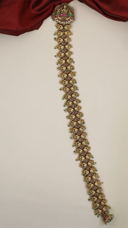 Distinctive Lakshmi Antique Long Jade with Repeating Ornamental Links