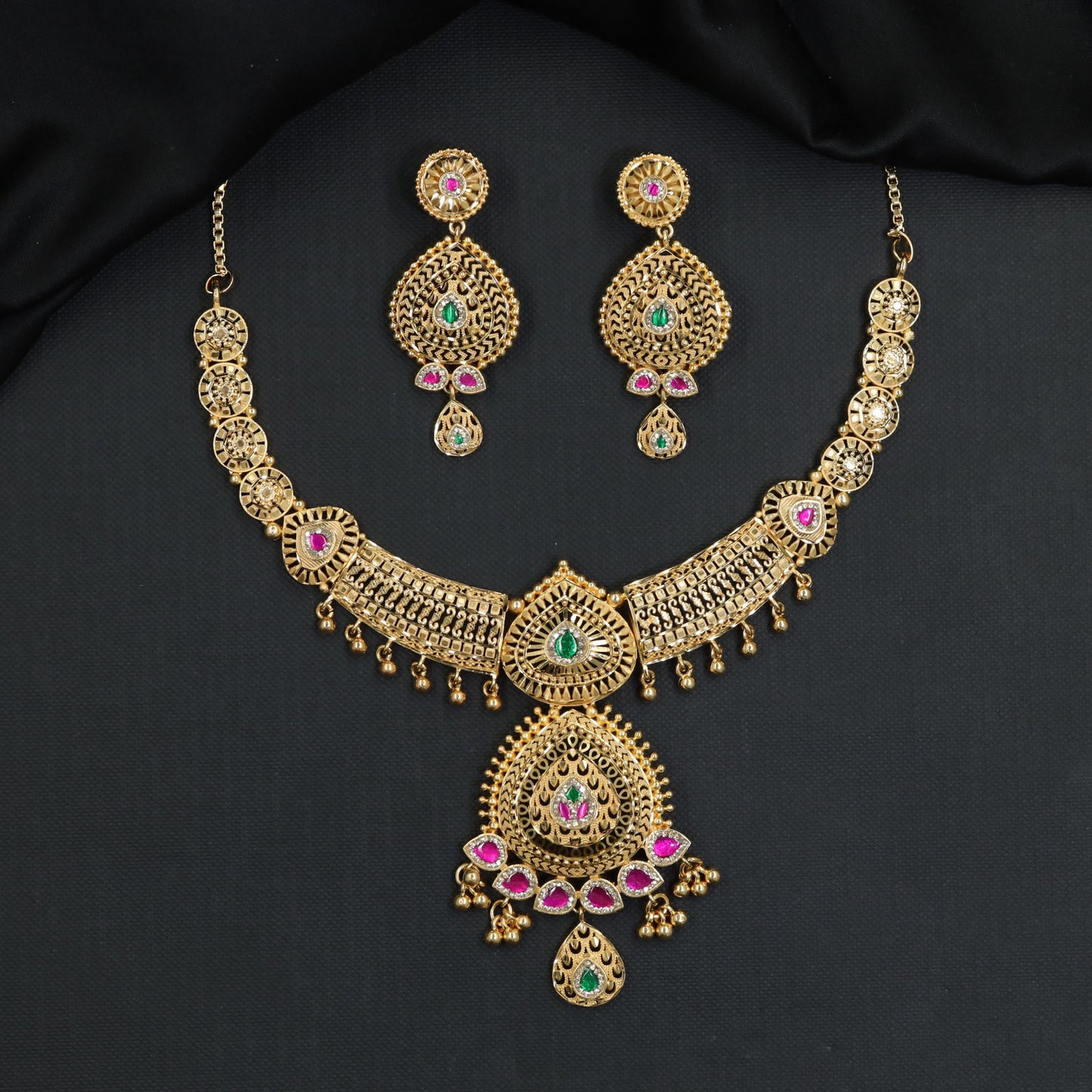 Teardrop Medallion Forming Necklace with Openwork Centre