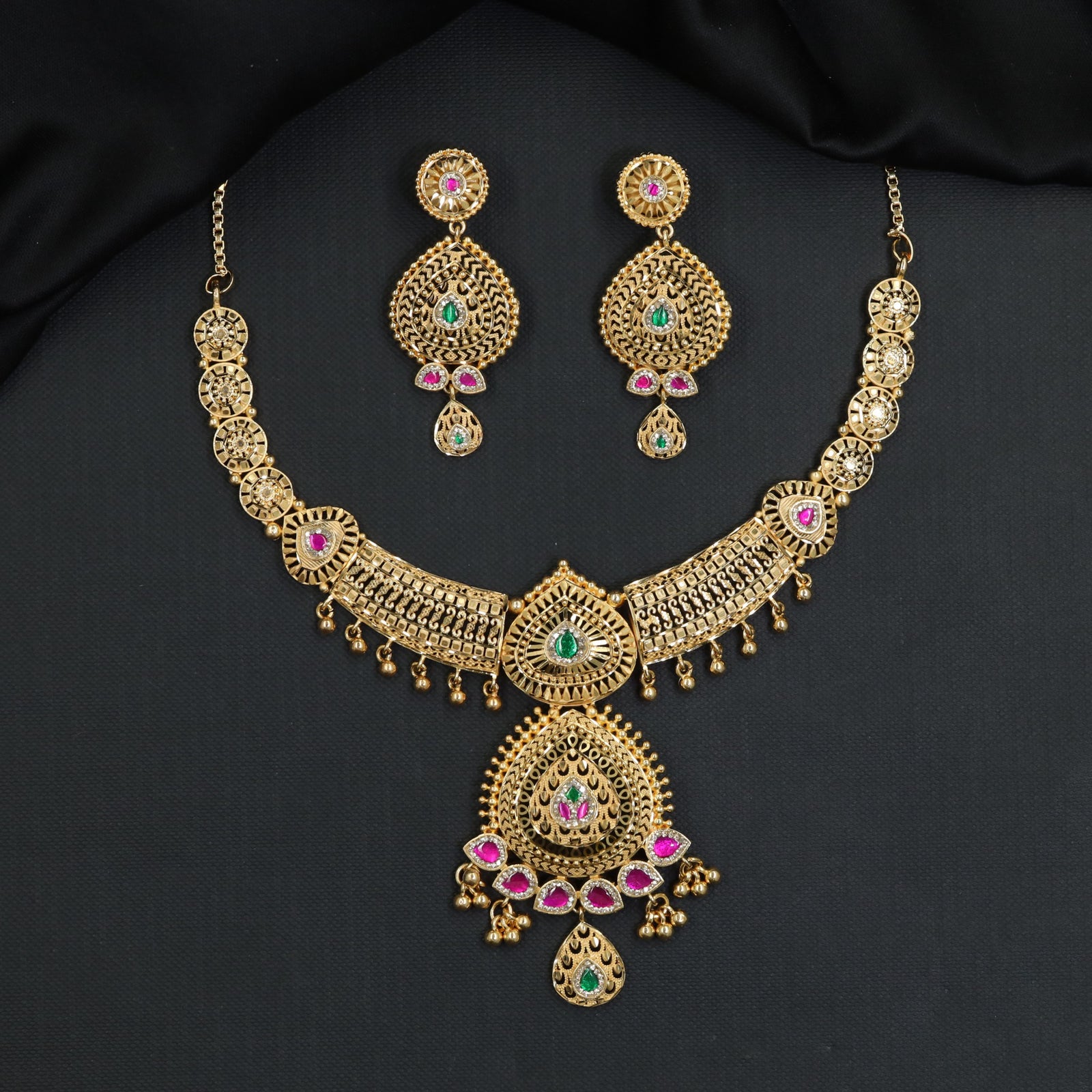 Teardrop Medallion Forming Necklace with Openwork Centre