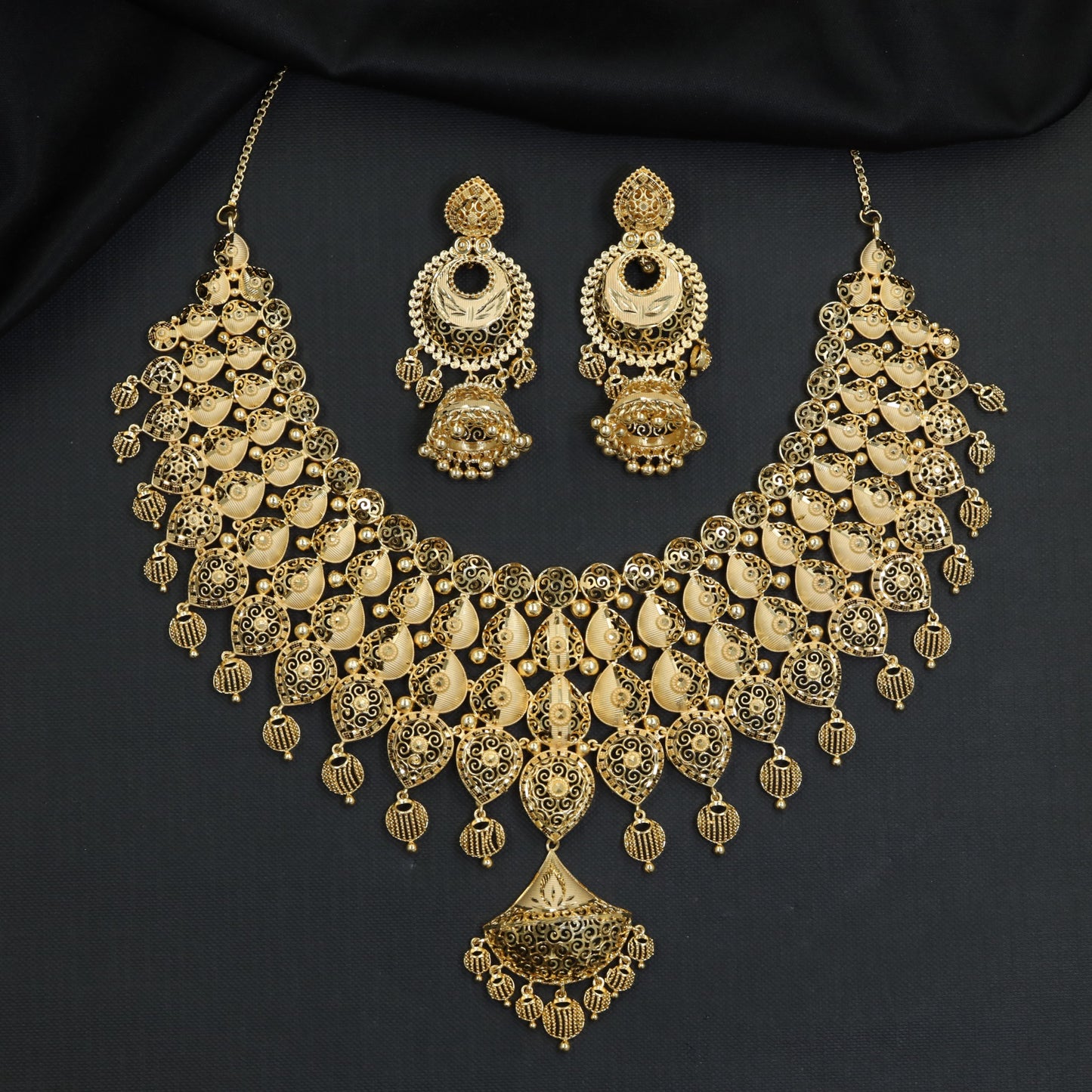 Ornate Coinwork Forming Necklace with Grand Centre Pendant