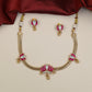 Jadau Lotus Necklace Set with Braided Chainwork