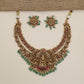 Antique Necklace with Goddess Lakshmi Centrepiece and Intricate Peacock Linkwork