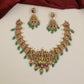 Antique Necklace with Lakshmi Medallion, Curved Linkwork and Decorative Drops