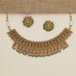 Antique Choker with Repeating Lakshmi Medallions and Ornamental Fringe