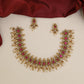 Jadau Necklace with Repeating Oval Link and Leaf Detailing