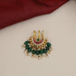Jadau Bille with Teardrop Centre and Beaded Green Drops