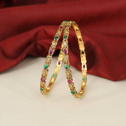 Traditional Bangles Showcasing Repeating Paisley Links and Fine Ornamental Work